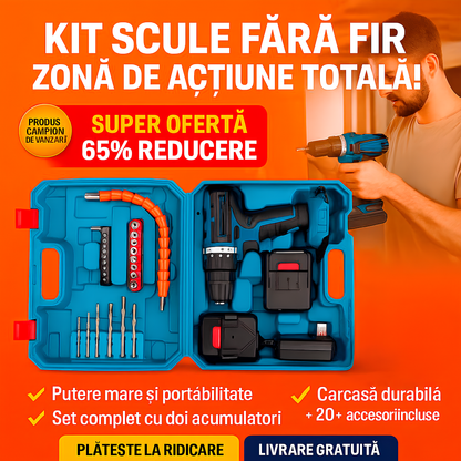 🔧 Set Profesional de Bormașină Electrică Portabilă + 🎁 CADOU EXCLUSIV DOAR ASTĂZI! 🔥